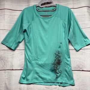 The North Face Women's Teal Floral Muddy Tracks Cycling Jersey Small MTB